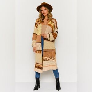 Black Tape Small Knit Long Cardigan